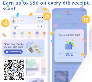 Scan receipts for cash